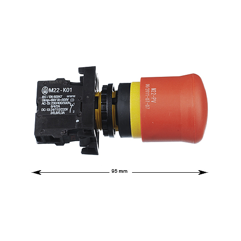 Knapp, M22-PV, nödstopp, utan kontaktblock