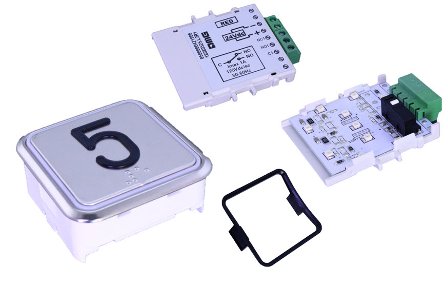 Knapp, DMG, B7 Maxxi, röd LED, ''5'', Braille