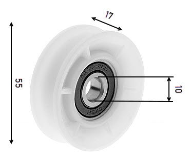Hanger roller, Schindler QKS11/T11, D=54/48/10x17mm