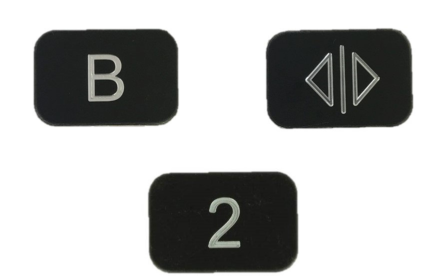 Tryckbricka 2535-S, svart, horisontell, ''1''