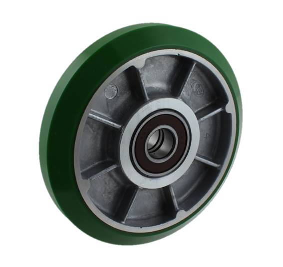 Styrrulle, ELSCO mod A/B, 152/20x32/13mm, frontrulle, grön PU