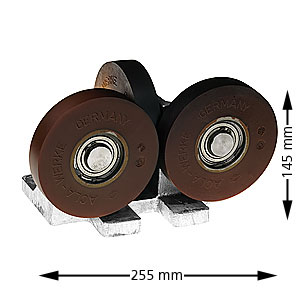 Rullställ, Acla AR1, 195x141x146mm, 3xRulle ø125/20x25mm