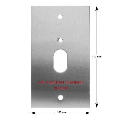 Tablå, NS, vandaltext, rostfri, endast tablålock