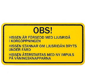 Skylt, Ljusridå, 80x120mm, självhäftande