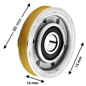 Hanger roller, Deve STS/STK, D=70/60/15x15mm