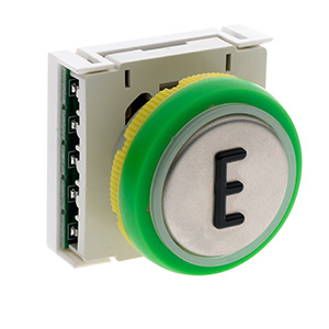 Knapp, DMG Panzer, blå LED, 1CO kontaktblock, anti-vandal