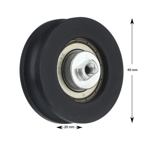 Nav för dörrulle, BPA, D=17mm