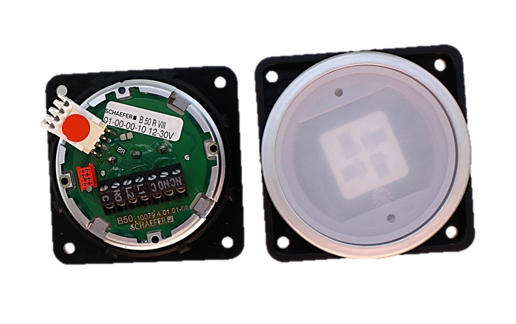 Knapp, Schaefer B50R VIII, röd LED, utan tryckbricka