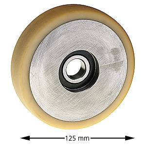 Styrrulle, 125/20x30mm, VU93°,  1 kullager, konkav