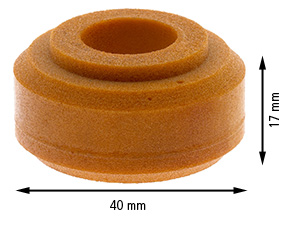 Lindämpare med krage, ø40/27x17/20, 17mm hål