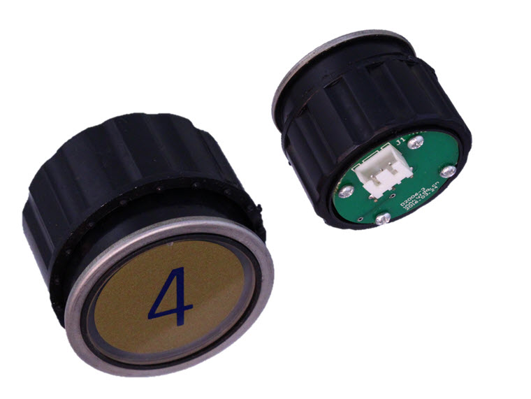 Tryckknapp Schindler D2, ''4'', 3-pin, grön LED