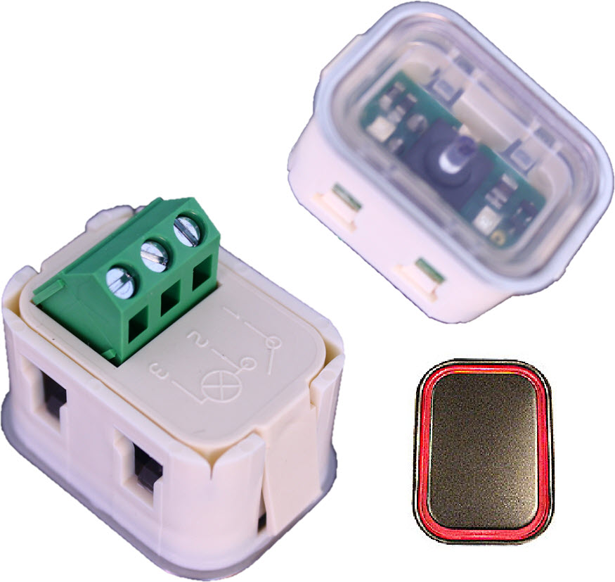 Knapp, HM-2535-S, röd LED, utan tryckbricka