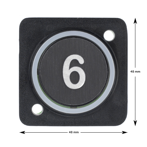 Knapp, HMG4, blå LED, trycke svart, ''6/9''