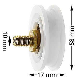 Bärulle, IGV, 58x17mm, Axel M10 excenter, flatspår