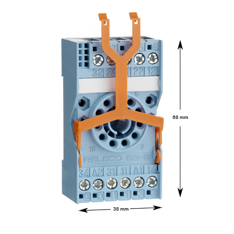Reläsockel, Releco MR-C, 11-pin, för 3CO kontakter