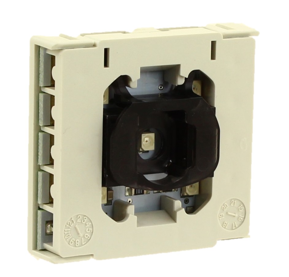 Knappelement/Kontaktblock, DMG, 12/24VDC/1A, 1NO+1CO, gul/amber LED