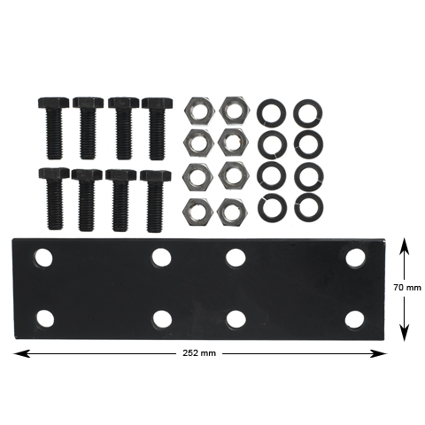 Skarvplatta+bult, för gejd, 70x65x9