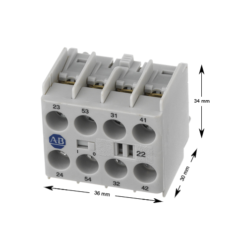 Hjälpkontaktblock, Allen Bradley, 100-KFC22, 2NO/2NC