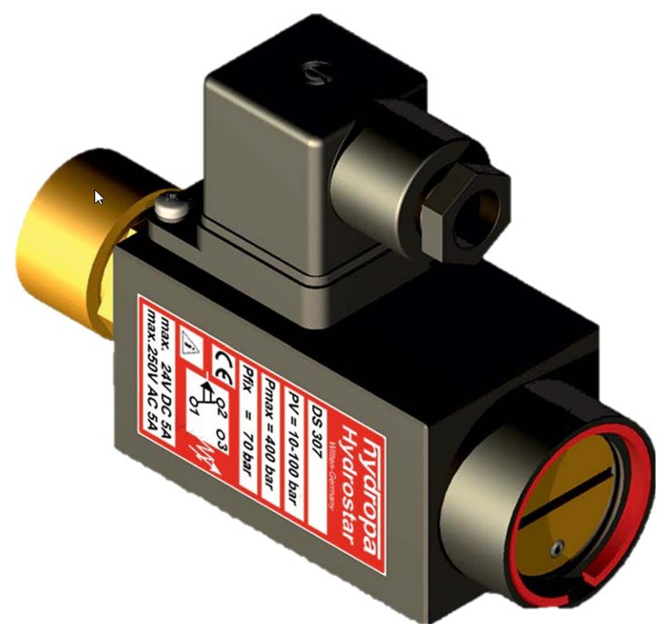 Pressure Switch, Hydrostar, 10-100 Bar, 1CO contact