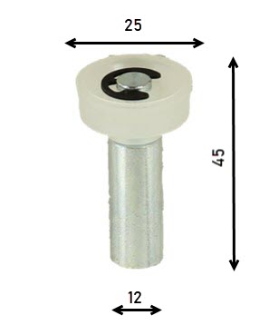 Låsrulle+axel, Schindler QKS8+11, 25x8, axel 37x12, set om 2