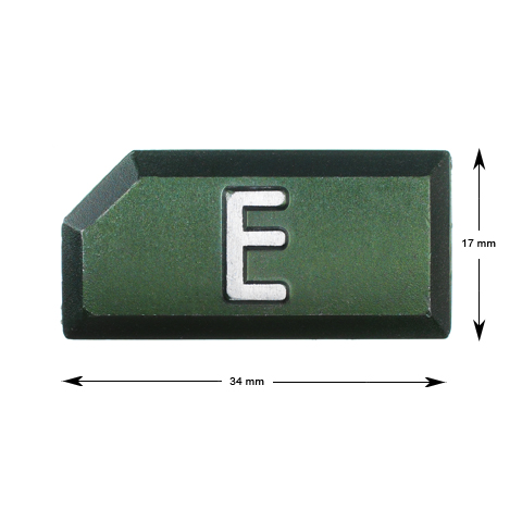 Pressel plate, KONE Novel, relief, ''E'', raised green