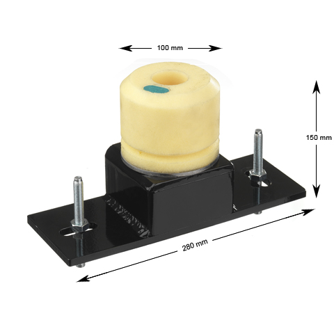 Buffertpelare för motvikt, H=300mm, buffert 80x80mm