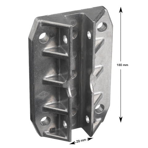 Styrskohus, aluminium, korg, rakt, 180mm
