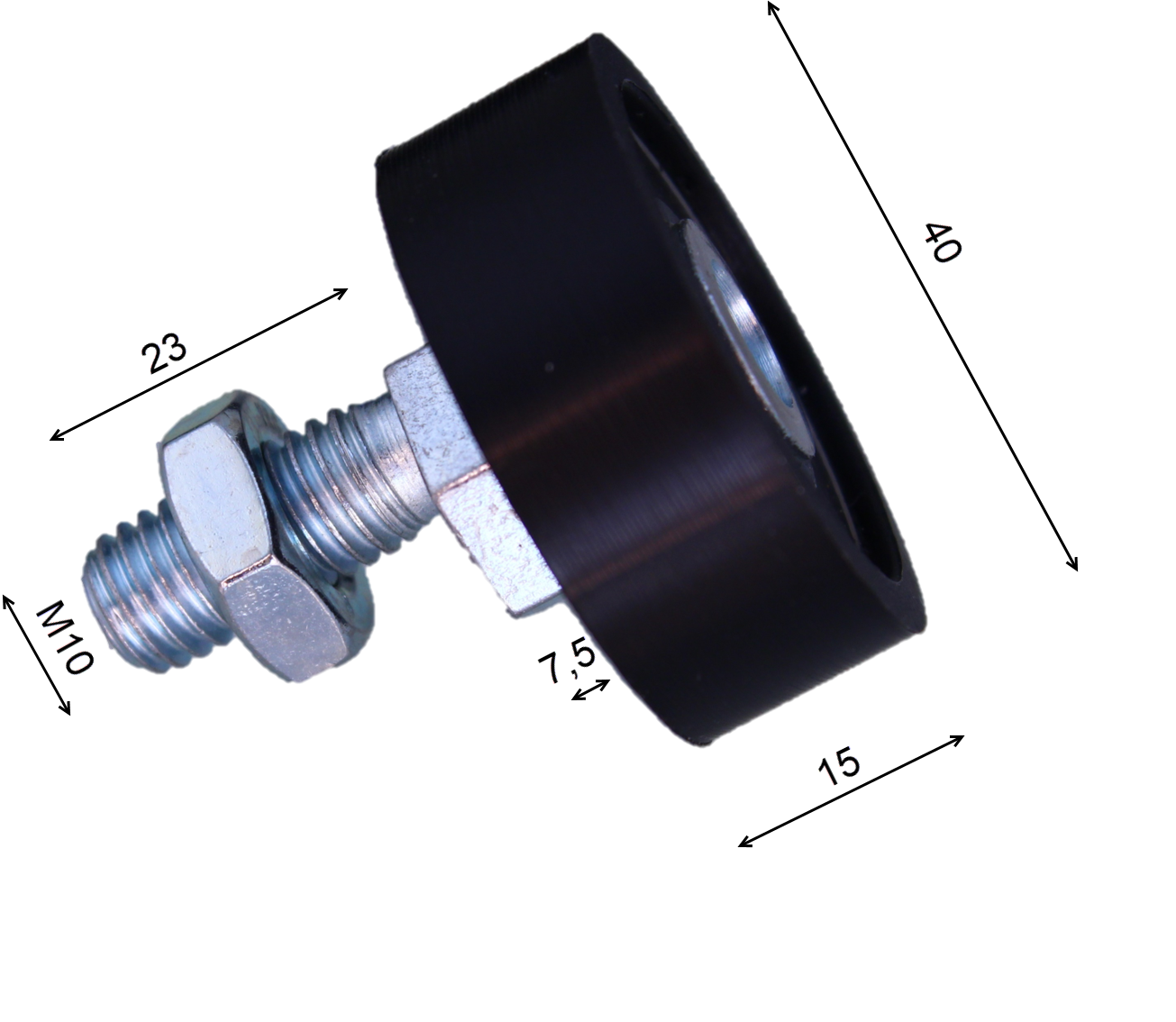 Låsrulle, Sematic, 40mm, Axel M10, exc.