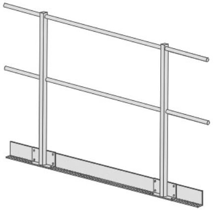 Korgtaksräcke, fast, 700mm höjd