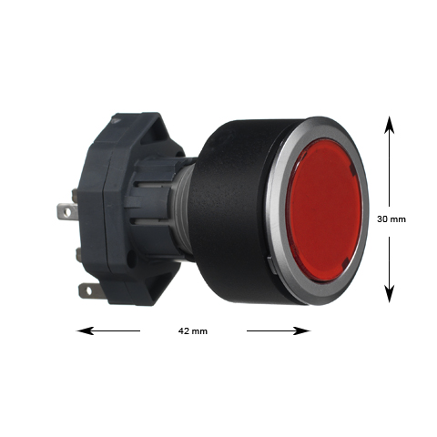 Tryckknapp, Bunse/BKG, CTL, röd