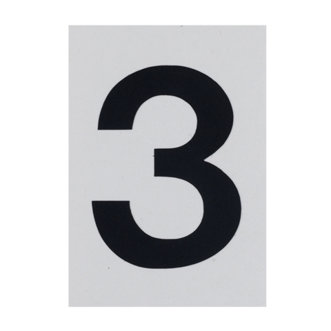 Skylt, H=60mm, planbeteckning ''3''