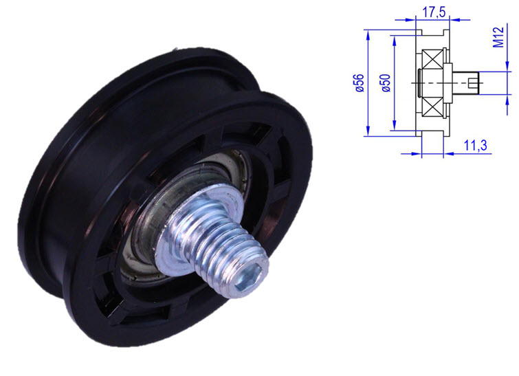 Bärrulle, Fermator 50/11, ø56/50/M12x17,5mm