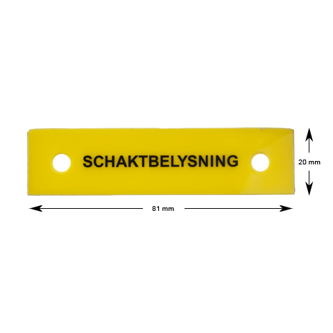Skylt, schaktbelysning, plast