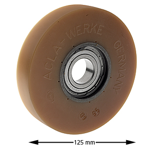 Styrrulle, 125/25x25mm, aluminium