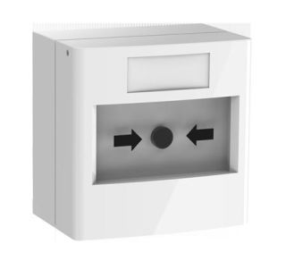 Larmknapp (brand), 2 växlande kontakter, vit