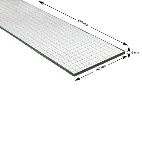 Dörrglas, trådglas, 610X140m
