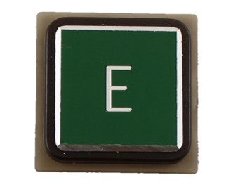Knapptrycke, Kinds/Nami, grön, förhöjd "E"