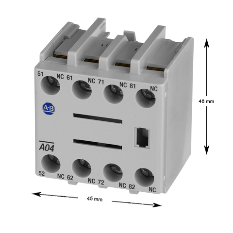 Hjälpkontaktblock, A-B,100-FA04, 4NC