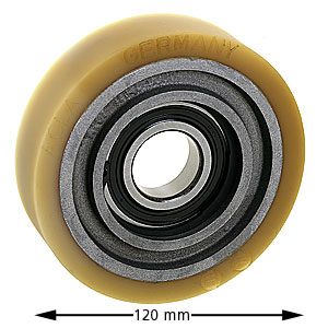 Styrrulle, Algi, ø120/30x30mm, Vulkolan 93sh, 15mm beläggning