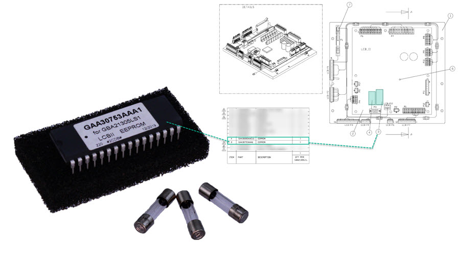 Eeprom 1, Kretskort MCS310, Otis, LCBII replacement kit, Ref. 9693A