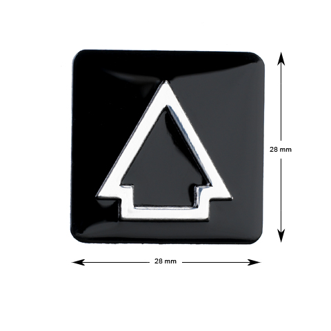 Tryckbricka, ELMI/IGV RP42, Taktil/Relief, Pil, svart
