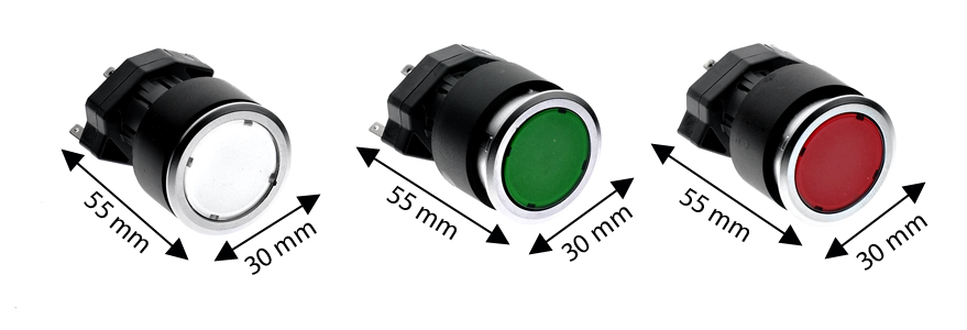 Tryckknapp, Bunse/BKG, CTL, transparent