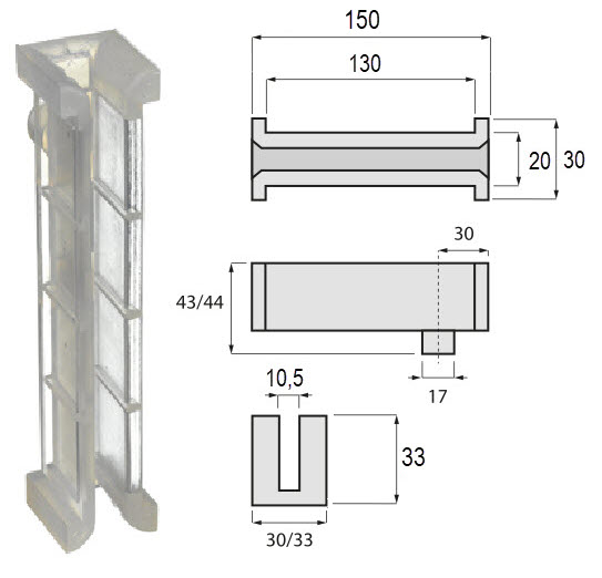 Styrskofoder, ITL, 150x20x32, 10mm, mjuk