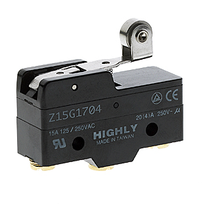 Micro switch Schindler QKS6/8/9, 25mm lever+roller, screw conn.