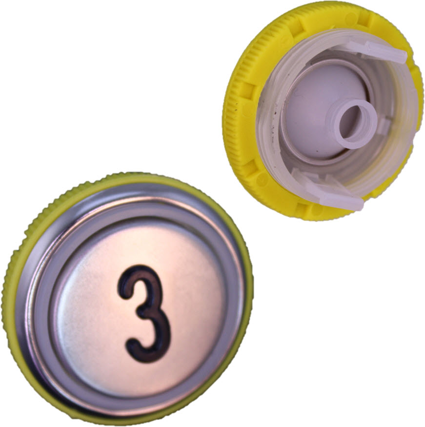 Knapptrycke BF/BL, DMG, rostfri, ''3''