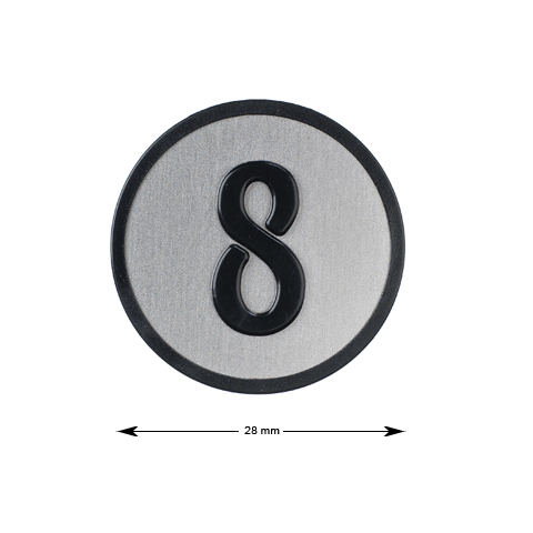 Tryckbricka för KONE KSS, grå, ''8''