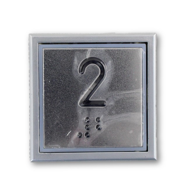 Tryckknapp, Thyssen Step Classic, Braille, ''-1'', röd LED