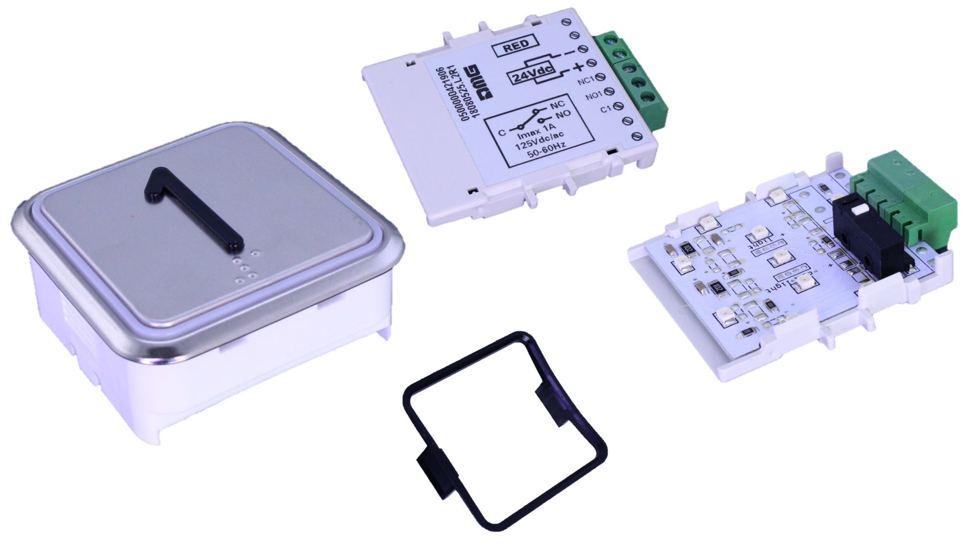 Knapp, DMG, B7 Maxxi, röd LED, ''1'', Braille