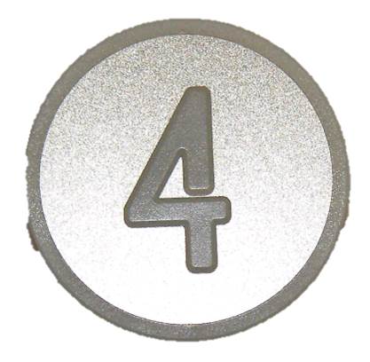 Tryckbricka för KONE KSS, vit ''4''