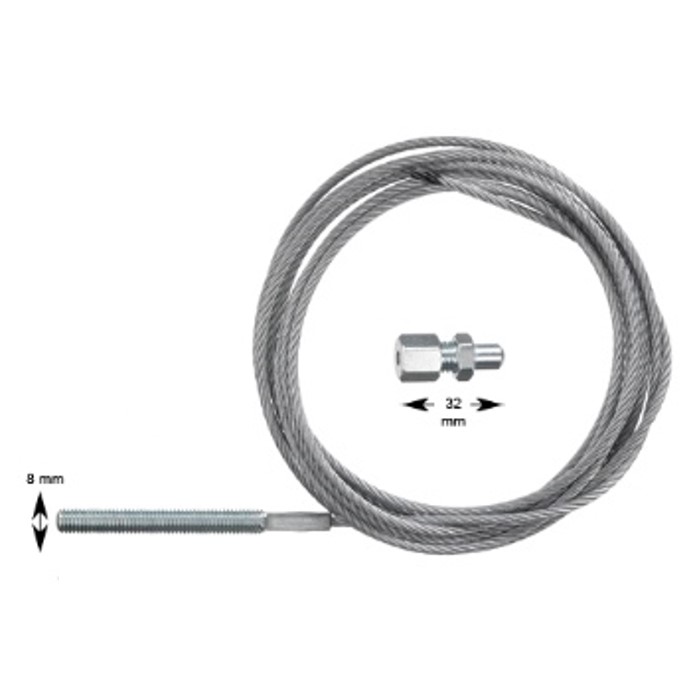 Synkroninseringsvajer Universal, Wittur/Selcom, L=4000mm.